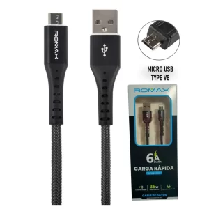 Cable USB - Tipo v8 ROMAX (Mallado)